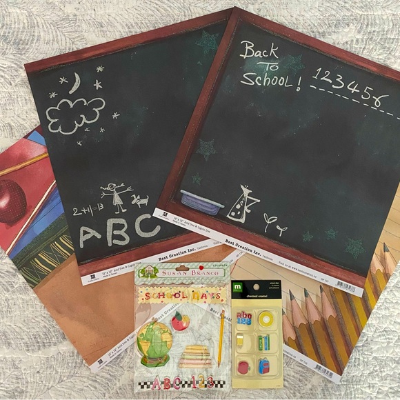 ✏️📓 “SCHOOL DAYS” STICKERS & SCRAPBOOK PAPER BUNDLE. RETIRED DESIGN! - Picture 1 of 12